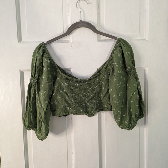 Billabong cottage core green peasant crop - Picture 6 of 7